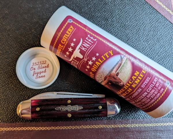 GEC 35 Ox Blood Jigged Bone Cattle Knife - LNIT