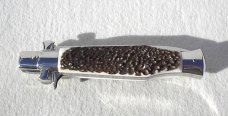 NEW AGA CAMPOLIN 11" STAG ( BLACK WIDOW ) 5MM BLADE MANIAGO ITALY - WITH COA & LEATHER POUCH