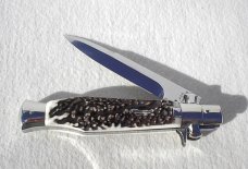 NEW AGA CAMPOLIN 11" STAG ( BLACK WIDOW ) 5MM BLADE MANIAGO ITALY - WITH COA & LEATHER POUCH
