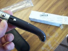 A.G.A. Campolin Pattada Scarce Italian Automatic African Black Ebonywood UNUSED W/Pouch & Box