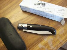 A.G.A. Campolin Pattada Scarce Italian Automatic African Black Ebonywood UNUSED W/Pouch & Box