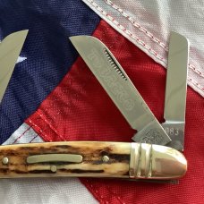 Bulldog Brand 1983 Congress Tobacco Blade Etch w/ Great Stag Handles