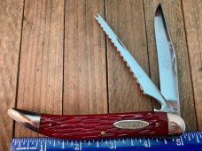 Robeson Shuredge by Queen Fish Knife with Scaler Strawberry Red Jigged Bone 1995