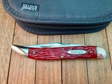 Robeson Shuredge by Queen Fish Knife with Scaler Strawberry Red Jigged Bone 1995