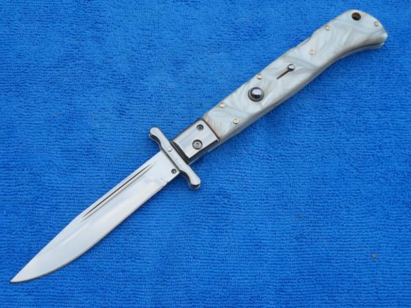  11"  Roma style Swinguard switchblade knife-Pearl handles II 