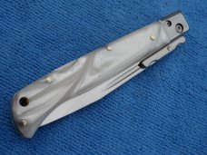  9"  Roma style Swinguard switchblade knife-Pearl handles 
