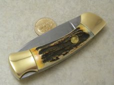 Boker Tree Brand Solingen Germany 4000 Stag Lockback Folding Hunter Knife 