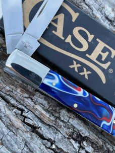 CASE XX ** 2024 PATRIOTIC KIRINITE SMOOTH RAZOR KNIFE