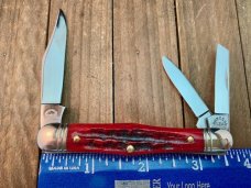 Robeson Mastercraft by Queen Fiddleback Whittler Red Carved Stag Bone 1 of 200 