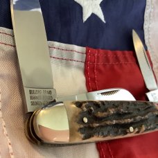 Rare Bulldog Brand Polly & Grace 1999 Cattle Stockman Knife w/ Super Stag Handles -NOS & NM/M