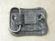 Buck Knives and SMKW Four Generations of Knife Makers Signed Belt Buckle