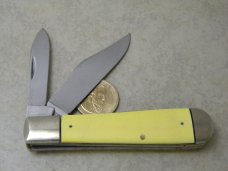 *RARE* Case XX USA 3299 1/2 Flat Yellow Railsplitter Jack Knife 1965-69