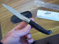 A.G.A. Campolin Pattada Scarce Italian Automatic African Black Ebonywood UNUSED W/Pouch & Box