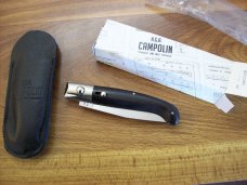A.G.A. Campolin Pattada Scarce Italian Automatic African Black Ebonywood UNUSED W/Pouch & Box