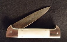 9" Handmade Eaglehead Switchblade with Damascus Blade 