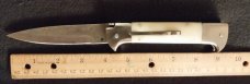 9" Handmade Eaglehead Switchblade with Damascus Blade 