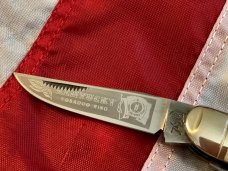 Vintage 1984 Bulldog Brand Stockman “Kentucky Tobacco King” Blade Etch w/ Great Deer Stag Handles
