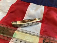 Vintage 1984 Bulldog Brand Stockman “Kentucky Tobacco King” Blade Etch w/ Great Deer Stag Handles