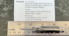 Miniature Switchblade Knife, Nice Dark Horn, Flat Ground Blade, Italy, Unused