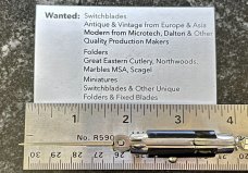 Miniature Keychain Switchblade Knife, Italy, Anchor Over Inox, Black Plastic Handle, Original Box