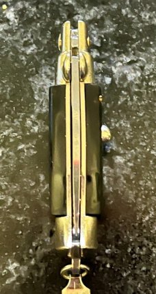 Miniature Keychain Switchblade Knife, Italy, Anchor Over Inox, Black Plastic Handle, Original Box