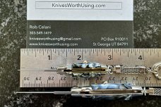 2 Miniature Keychain Switchblade Knives, Italy, Imitation Horn Handles, Unused