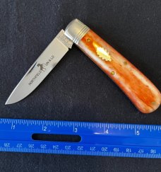 GREAT EASTERN NORTHFIELD UN-X-LD #74 MUSTANG ORANGE CAMEL BONE KNIFE 745117