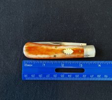 GREAT EASTERN NORTHFIELD UN-X-LD #74 MUSTANG ORANGE CAMEL BONE KNIFE 745117