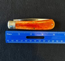 GREAT EASTERN NORTHFIELD UN-X-LD #74 MUSTANG ORANGE CAMEL BONE KNIFE 745117