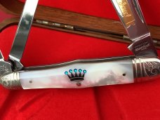 Robeson (by Queen) “Crown Jewel” Balloon Whittler w/ Fiery Mother of Pearl Handles -NOS & MINT