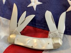 1996 Bulldog Brand 5 Blade Knife w/ fantastic Mother of Pearl Handles -NOS 