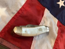1996 Bulldog Brand 5 Blade Knife w/ fantastic Mother of Pearl Handles -NOS 