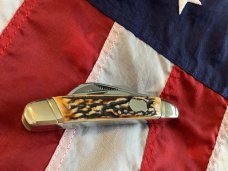 1 of 228 Bulldog Brand Tobacco Congress w/ S&D Our Best Blade Etch w/ Gnarly Stag Handles -NOS