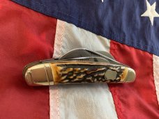 1 of 228 Bulldog Brand Tobacco Congress w/ S&D Our Best Blade Etch w/ Gnarly Stag Handles -NOS