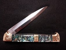 13" Double Eagle Picklock Switchblade with Abalone handles.