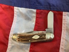 Vintage 1984 Bulldog Brand Stockman “Virginia Tobacco King” Blade Etch w/ Great Deer Stag Handles