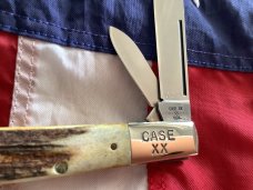Case XX 1982 8 Dot Razor Barlow Knife w Great Stag Handles -Mdl# 52009 1/2 SSP -Serial #2210 -Minty!
