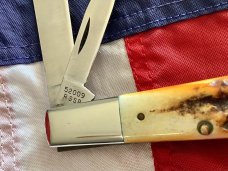 Case XX 1982 8 Dot Razor Barlow Knife w Great Stag Handles -Mdl# 52009 1/2 SSP -Serial #2210 -Minty!