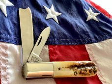 Case XX 1982 8 Dot Razor Barlow Knife w Great Stag Handles -Mdl# 52009 1/2 SSP -Serial #2210 -Minty!
