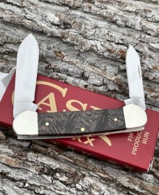 CASE XX ** 2024 FIRST PRODUCTION RUN SMOOTH BLACK CURLY OAK WOOD BRASS SHIELD CANOE