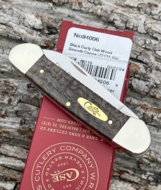 CASE XX ** 2024 FIRST PRODUCTION RUN SMOOTH BLACK CURLY OAK WOOD BRASS SHIELD CANOE