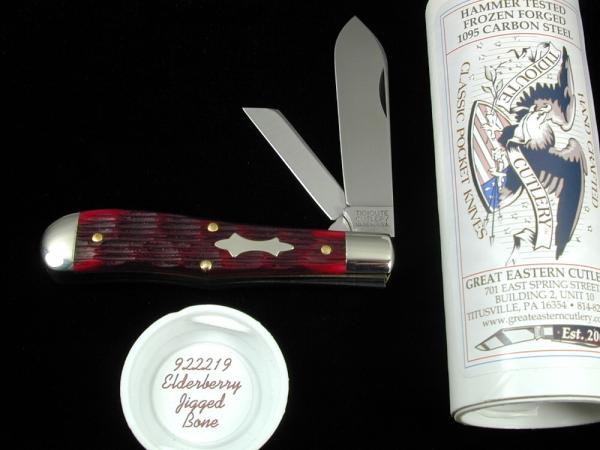 Great Eastern Cutlery Elderberry Jigged Bone Eureka Jack Knife 922219 1095 Carbon Steel Great Eastern Cutlery Elderberry Jigged Bone Eureka Jack Knife 922219 1095 Carbon Steel