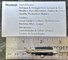 Miniature Keychain Switchblade Knife, Taiwan, 2.75 Inch Fishtail Style, Unused 