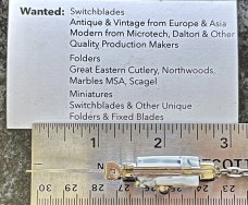 Miniature Keychain Switchblade Knife, Taiwan, 2.75 Inch Fishtail Style, Unused
