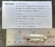 Miniature Keychain Switchblade Knife, Taiwan, 2.75 Inch Fishtail Style, Unused