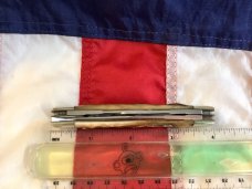 Vintage Bulldog Brand Stockman w/ Quarter Horseman Blade Etch w/ Sweet Stag Handles