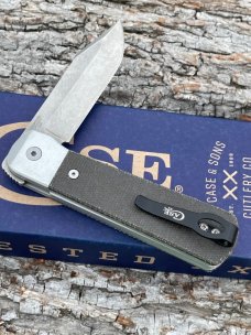 CASE XX ** FIRST PRODUCTION RUN 2024 SMOOTH OD GREEN CANVAS MICARTA LONGHOUSE