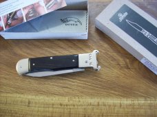 Hubertus Knife Shellpuller Patronenzieher Solingen Large Size 11 Exotic Black Ebonywood UNUSED NIB.