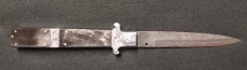 12" Picklock Switchblade with Damascus Blade and Buffalo horn handles.