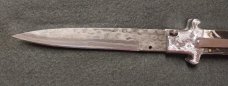 12" Picklock Switchblade with Damascus Blade and Buffalo horn handles.